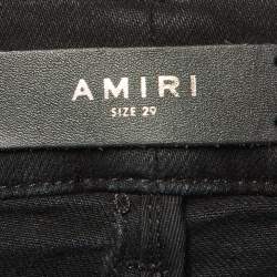 Pre Owned Amiri Black Distressed Denim Slim Fit Jeans XS/Waist 29"