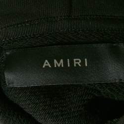 Pre Owned Amiri Black Logo Embroidered Cotton Knit Hoodie S