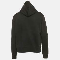Pre Owned Amiri Black Logo Embroidered Cotton Knit Hoodie S