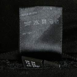 Pre Owned Amiri Black Distressed Denim Logo Applique Detail Jeans L Waist 34"