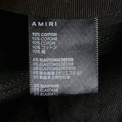 Pre Owned Amiri Black Stripe Log Applique Denim Skinny Fit Jeans M Waist 30"
