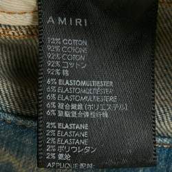 Pre Owned Amiri Indigo Blue Denim Crystal Thrasher Distressed Jeans M Waist 31"