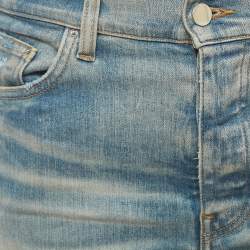 Pre Owned Amiri Indigo Blue Denim Crystal Thrasher Distressed Jeans M Waist 31"