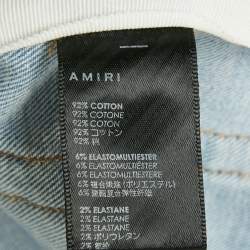 Pre Owned Amiri Blue Denim Crystal Thrasher Distressed Jeans M Waist 31"