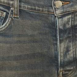Pre Owned Amiri Dark Blue Denim Distressed Jeans M Waist 32"