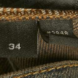 Pre Owned Amiri Blue Distressed Denim Jeans L Waist 35"