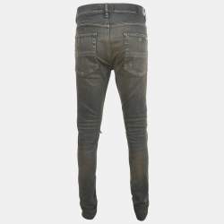 Pre Owned Amiri Blue Distressed Denim Jeans L Waist 35"