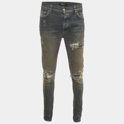 Pre Owned Amiri Blue Distressed Denim Jeans L Waist 35"