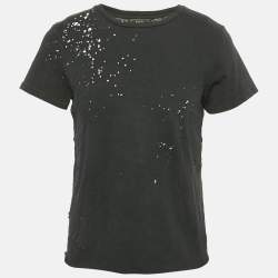 Pre Owned Amiri Black Washed Shotgun Cotton Crew Neck Short Sleeve T-Shirt S