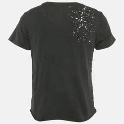 Pre Owned Amiri Black Washed Shotgun Cotton Crew Neck Short Sleeve T-Shirt S
