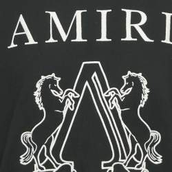 مملوكة مسبقًا سويتشيرت قطن أسود مزين جواز سفر تريكو صغير اميري