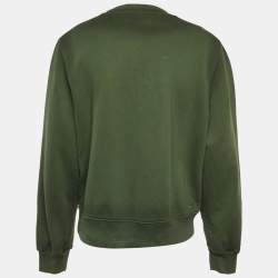 مملوكة مسبقًا Amiri Green Logo Embroidered Cotton Knit Sweatshirt M