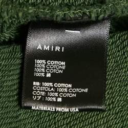 مملوكة مسبقًا Amiri Green Logo Embroidered Cotton Knit Sweatshirt M