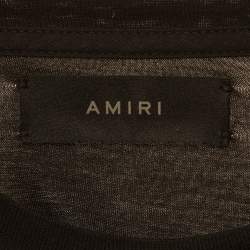 Pre Owned Amiri Black Logo Paint Drip Jersey T-Shirt S