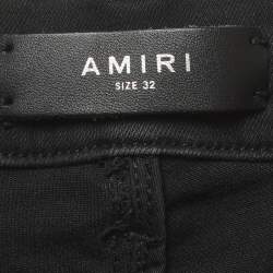 Pre Owned Amiri Black Denim Distressed Jeans M/Waist 30"