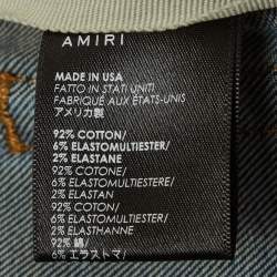 مملوكة مسبقًا Amiri Blue Denim Knee Slit Shotgun Jeans M/Waist 29"