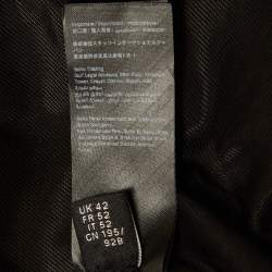 Pre Owned Amiri Black Wool Blend and Leather Embellished Varsity Jacket XL