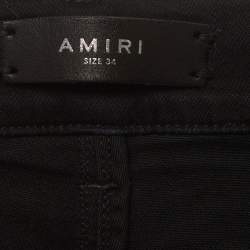 Pre Owned Amiri Black Paint Splattered Distressed Denim MX1 Jeans XL/Waist 34"