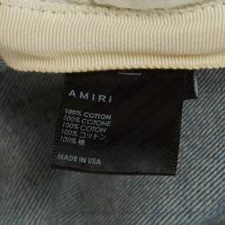 Pre Owned Amiri Blue Denim Release Hem Straight-Leg Jeans XL/Waist 36"