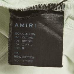 Pre Owned Amiri Green MA Core Logo Print Cotton Crewneck T-Shirt XL