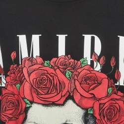 Pre Owned Amiri Black Grateful Dead Print Jersey Crewneck T-Shirt L 