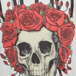 Pre Owned Amiri White Grateful Dead Print Jersey Short Sleeve T-Shirt S 