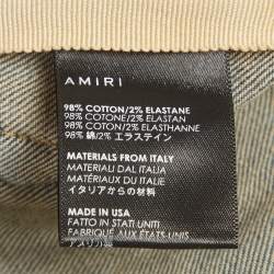 Pre Owned Amiri Blue Denim Distressed Skinny Jeans L/ Waist 30"