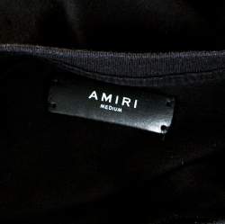 Pre Owned Amiri Black Cotton Rib Knit Shotgun T-Shirt M