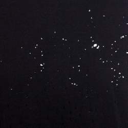 Pre Owned Amiri Black Cotton Rib Knit Shotgun T-Shirt M