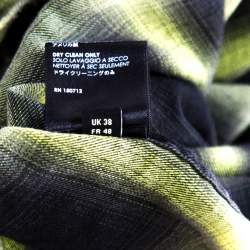 Pre Owned Amiri Black And Neon Yellow Faded Plaid Cotton Shirt M