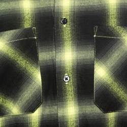 Pre Owned Amiri Black And Neon Yellow Faded Plaid Cotton Shirt M