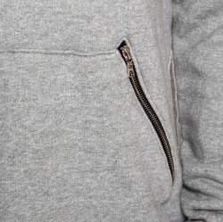 Pre Owned Amiri Grey Cotton Rib Knit Cuff Detail Hooded Sweatshirt M