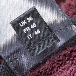 Pre Owned Amiri Burgundy Knit Distressed Zip Front Shotgun Hoodie S