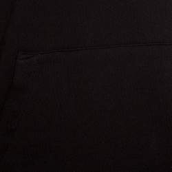 Pre Owned Amiri Black Silk & Cotton Knit Reversible Oversized Hooded Sweatshirt M