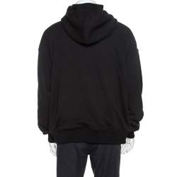Pre Owned Amiri Black Silk & Cotton Knit Reversible Oversized Hooded Sweatshirt M