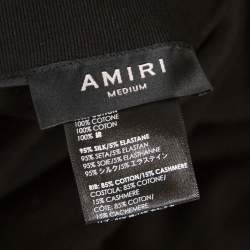 Pre Owned Amiri Black Silk & Cotton Knit Reversible Oversized Hooded Sweatshirt M