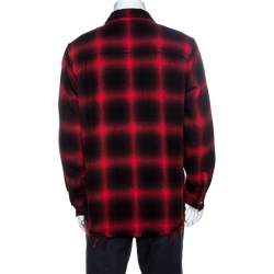 Amiri Bicolor Highlight Plaid Flannel Raw Edged Shirt XL
