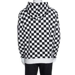 Amiri Monochrome Checked Cotton Jersey Hoodie L