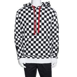 Amiri Monochrome Checked Cotton Jersey Hoodie L