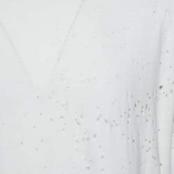 Pre Owned Amiri Off White Distressed Cotton Shotgun T-Shirt M