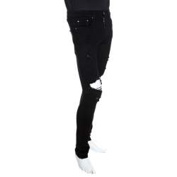 Pre Owned Amiri Black Distressed Denim Slim Fit Thrasher Jeans M