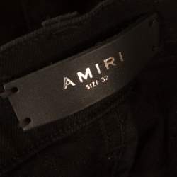 Pre Owned Amiri Black Distressed Denim Slim Fit Thrasher Jeans M