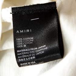 Amiri Off White Cotton Distressed Shotgun Crew Neck T-Shirt M