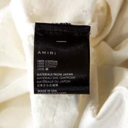 Pre Owned Amiri Off White Distressed Cotton Shotgun T-Shirt M