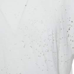 Pre Owned Amiri Off White Distressed Cotton Shotgun T-Shirt M