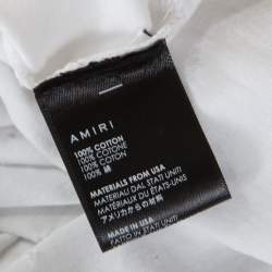 Pre Owned Amiri White Distressed Cotton Shotgun T-Shirt M