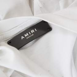 Pre Owned Amiri White Distressed Cotton Shotgun T-Shirt M