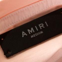 Pre Owned Amiri Pale Pink Distressed Cotton Shotgun T-Shirt M