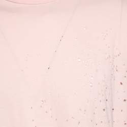 Pre Owned Amiri Pale Pink Distressed Cotton Shotgun T-Shirt M