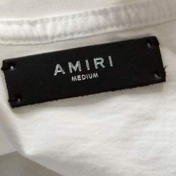 Pre Owned Amiri Off White Distressed Cotton Shotgun T-Shirt M